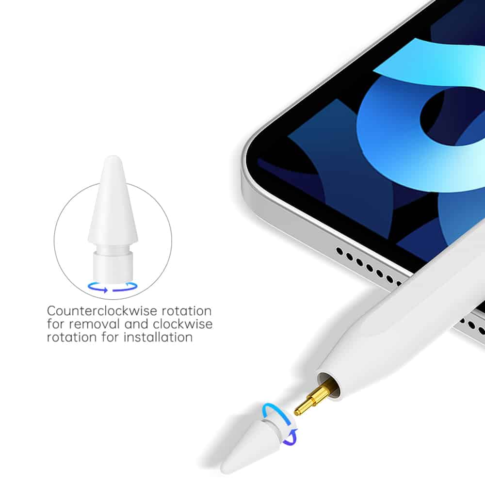 Techsuit stylus για ταμπλέτα, Bluetooth, Type-C, 130mAh, απόρριψη παλάμης, αίσθηση πίεσης κλίσης - Λευκό - Image 5