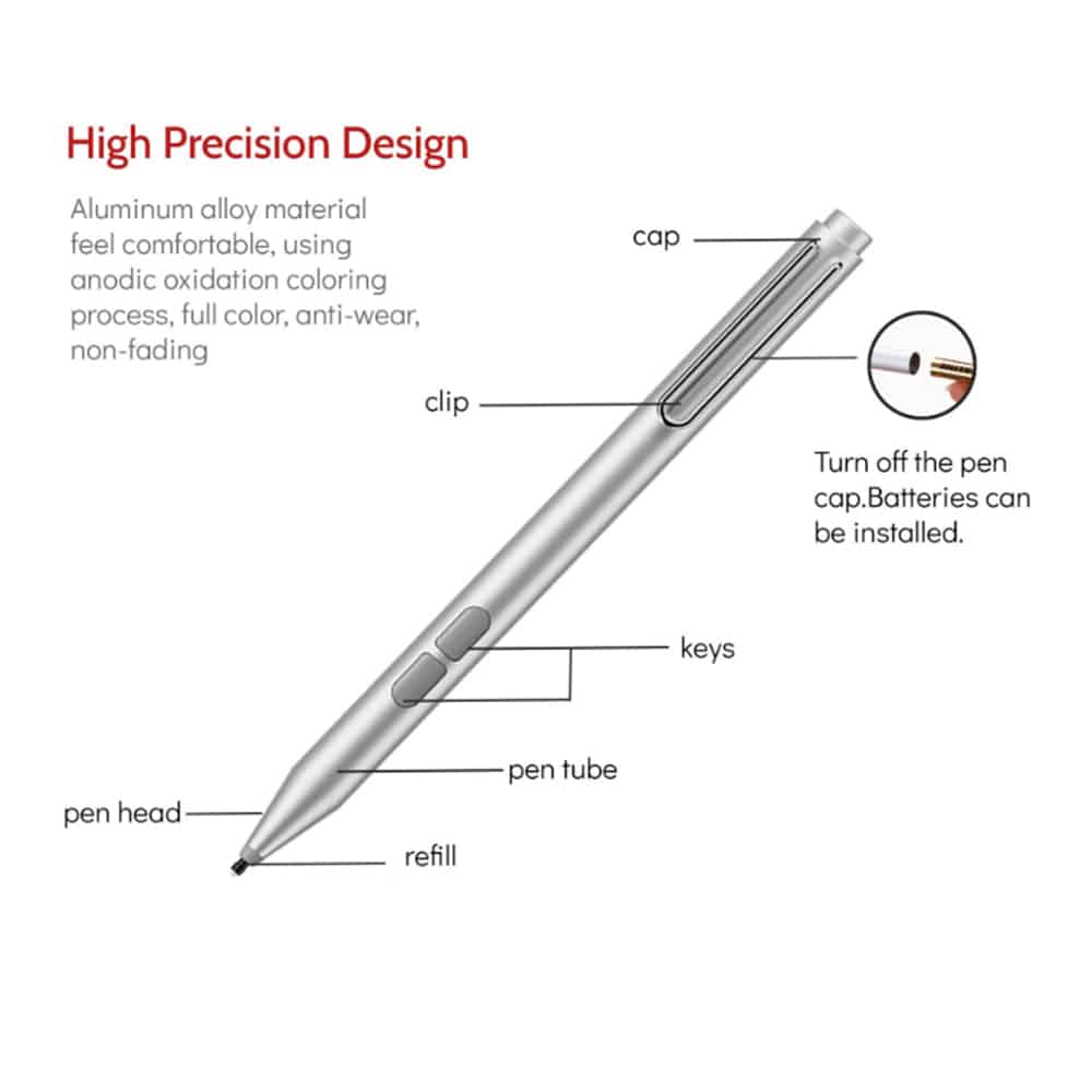 Techsuit Stylus Pen για Microsoft Surface Tablet, Palm Rejection, AAAA Μπαταρία, MPP1.51 - Μαύρο - Image 7