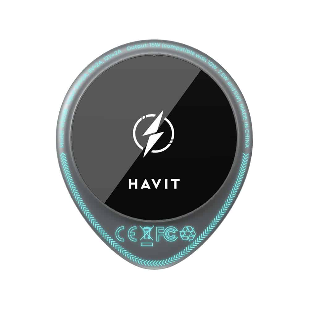 Havit - Car Holder With Wireless Charging (w3036) - With Cooler, For Air Vent, 15w - Black - Image 3