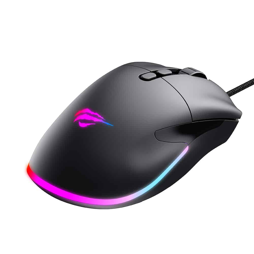 Havit - Wired Gaming Mouse (ms954) - 800/1600/2400/3200/6400/12000 Dpi, 1.6m, 5v - Black - Image 3