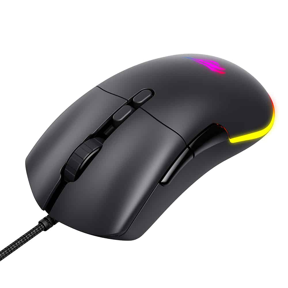 Havit - Wired Gaming Mouse (ms954) - 800/1600/2400/3200/6400/12000 Dpi, 1.6m, 5v - Black - Image 2