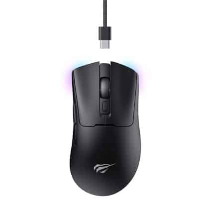 Havit - Wireless Gaming Mouse (ms966wb) - 2.4ghz, 800/1600/2400/3200/6000/10000 Dpi, 500mah - Black