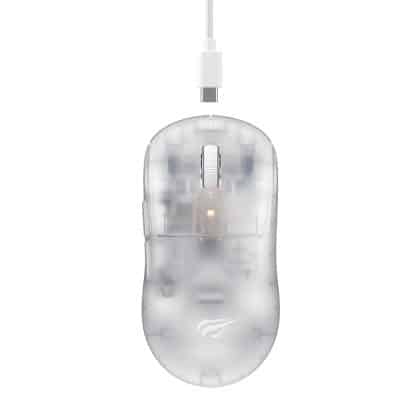 Havit - Wireless Gaming Mouse (ms970wb Pro) - 2.4ghz, 800/1600/2400/3200/6400/12000 Dpi, 300mah - Transparent White