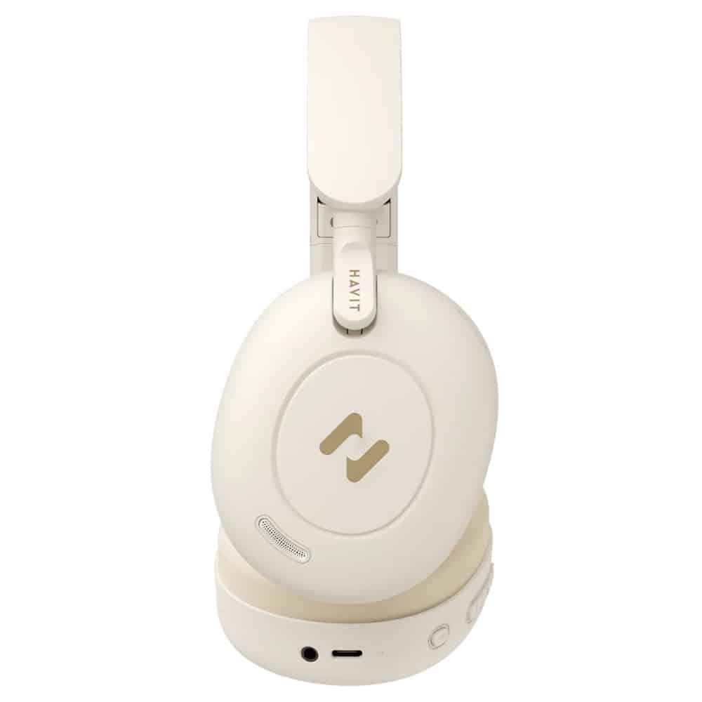 Havit - Wireless Headphones (h655bt Pro) - With Case, Bluetooth 5.3, Noise Cancelling, Multipoint, Hi-Res, 700mah - Beige - Image 4