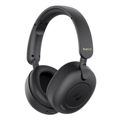 Havit - Wireless Headphones (h655bt) - On-Ear, Bluetooth 5.3, Hybrid Active Nosie Cancelling, 700mah, Foldable, USB-C - Black