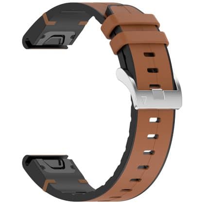 Techsuit - Watchband QuickFit 22mm (W071) - Garmin Fenix 5/5 Plus 6/6 Pro/7/Forerunner 935/945/Approach S60 - Brown