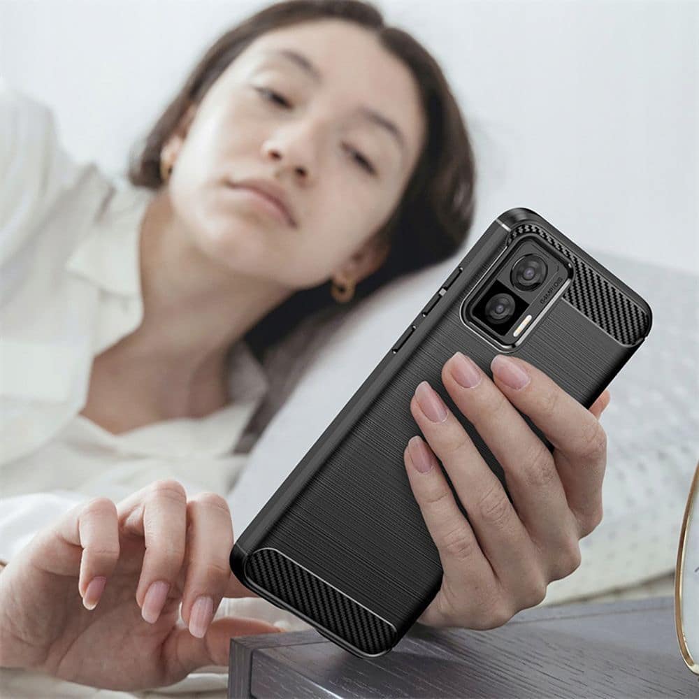 Techsuit Carbon Silicone - θήκη για Motorola Edge 30 Neo - Μαύρο - Image 5