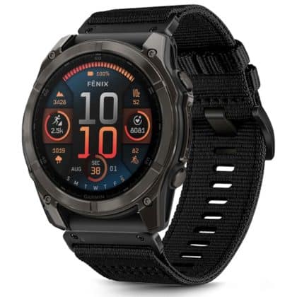 Techsuit - Λουράκι ρολογιού QuickFit 26mm (W070) - Garmin Fenix 3/3 HR/5X/5X Plus/6X/6X Pro/7X/7X Pro Solar - Μαύρο οψιδιανού