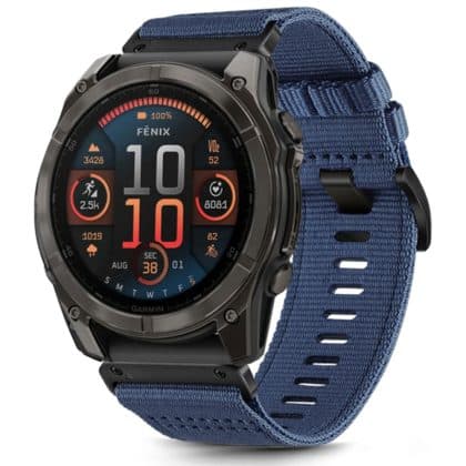 Μπλε λουράκι σιλικόνης Techsuit QuickFit 22mm για smartwatch Garmin Fenix
