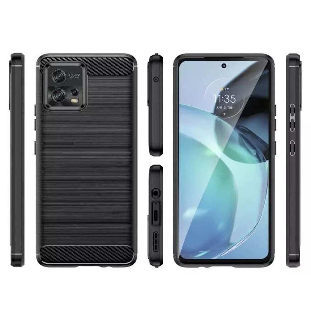 Techsuit Carbon Silicone - θήκη για Motorola Moto G72 - Μαύρο - Image 2