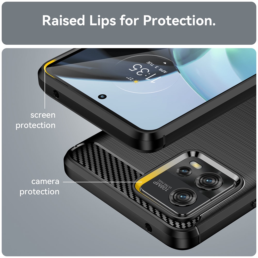 Techsuit Carbon Silicone - θήκη για Motorola Moto G72 - Μαύρο - Image 5