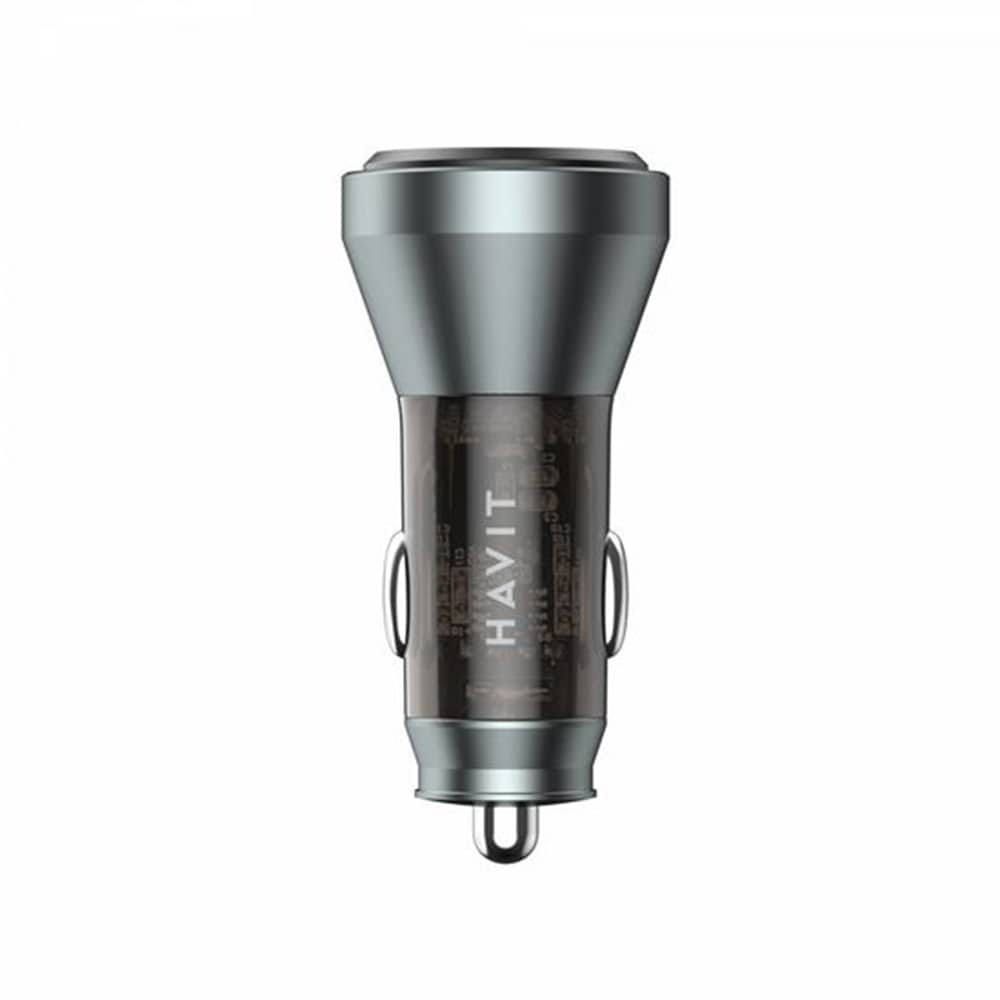 Havit - Car Charger (cc2017) - Type-C, USB, 45w, 3a, Visible Internal Structural Design - Black / Blue - Image 4