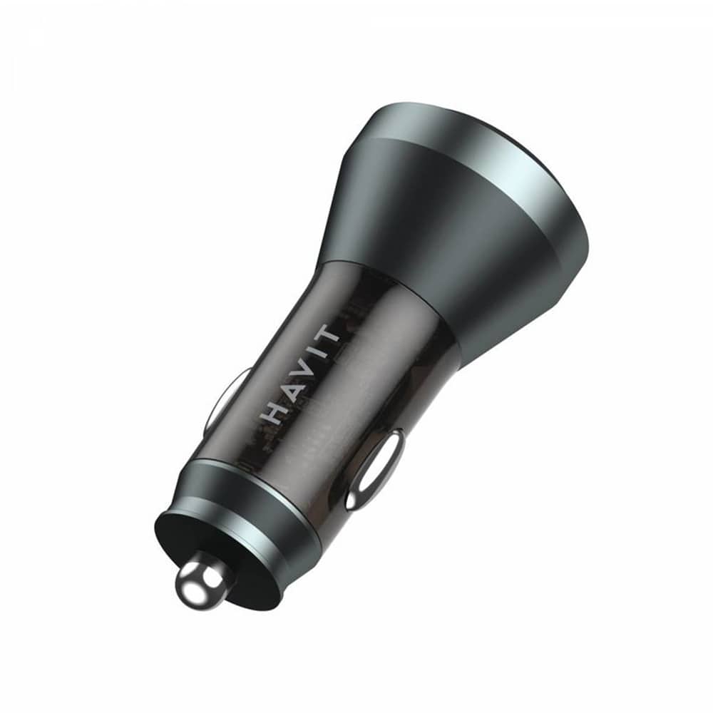 Havit - Car Charger (cc2017) - Type-C, USB, 45w, 3a, Visible Internal Structural Design - Black / Blue - Image 3
