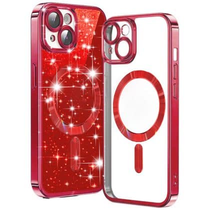 Techsuit Luxury Glitter - θήκη για Apple iPhone 15 Plus - Κόκκινο