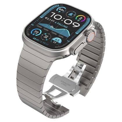 Techsuit - Watchband (W012) - Apple Watch 1/2/3/4/5/6/7/8/9/10/11/SE/SE 2/SE 3/Ultra/Ultra 2/Ultra 3 (42/44/45/46/49mm) - Silver