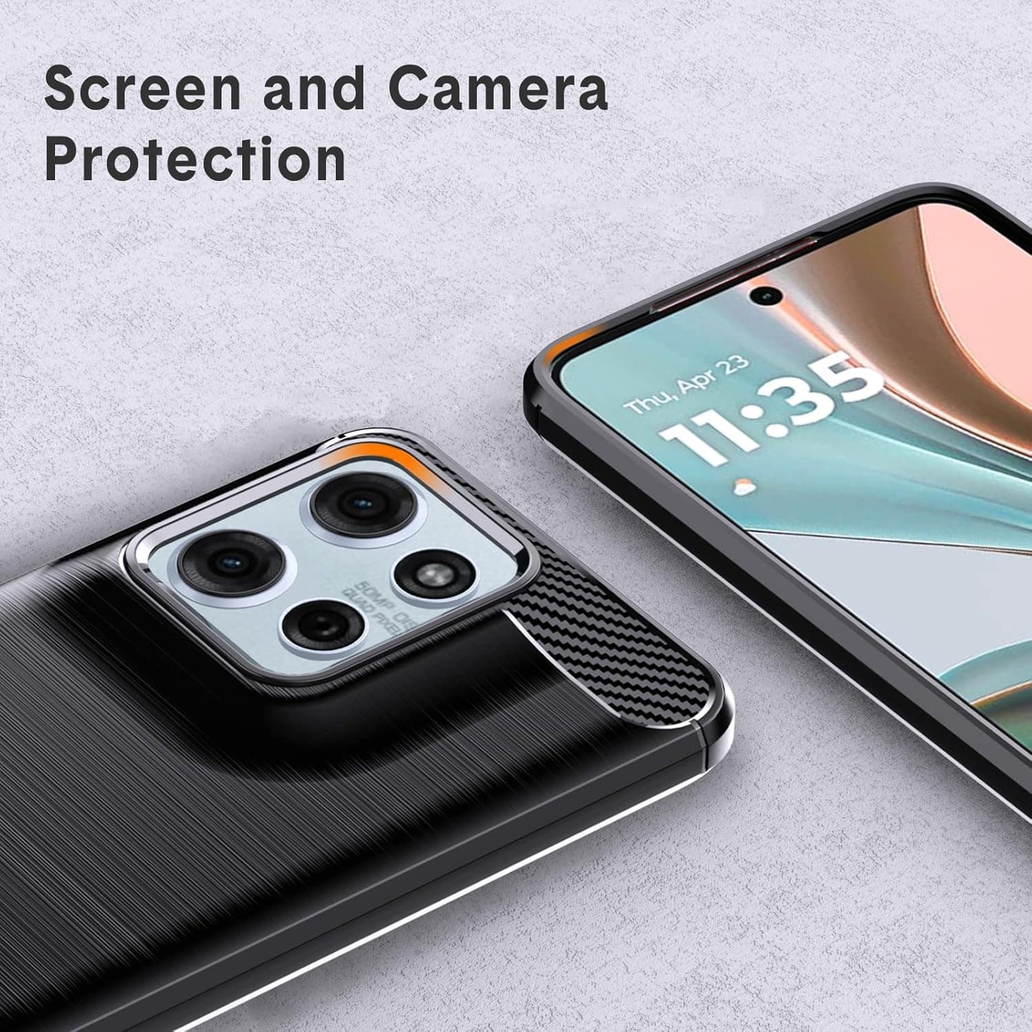 Techsuit Carbon Silicone - θήκη για Motorola Moto G15 - Μαύρο - Image 4