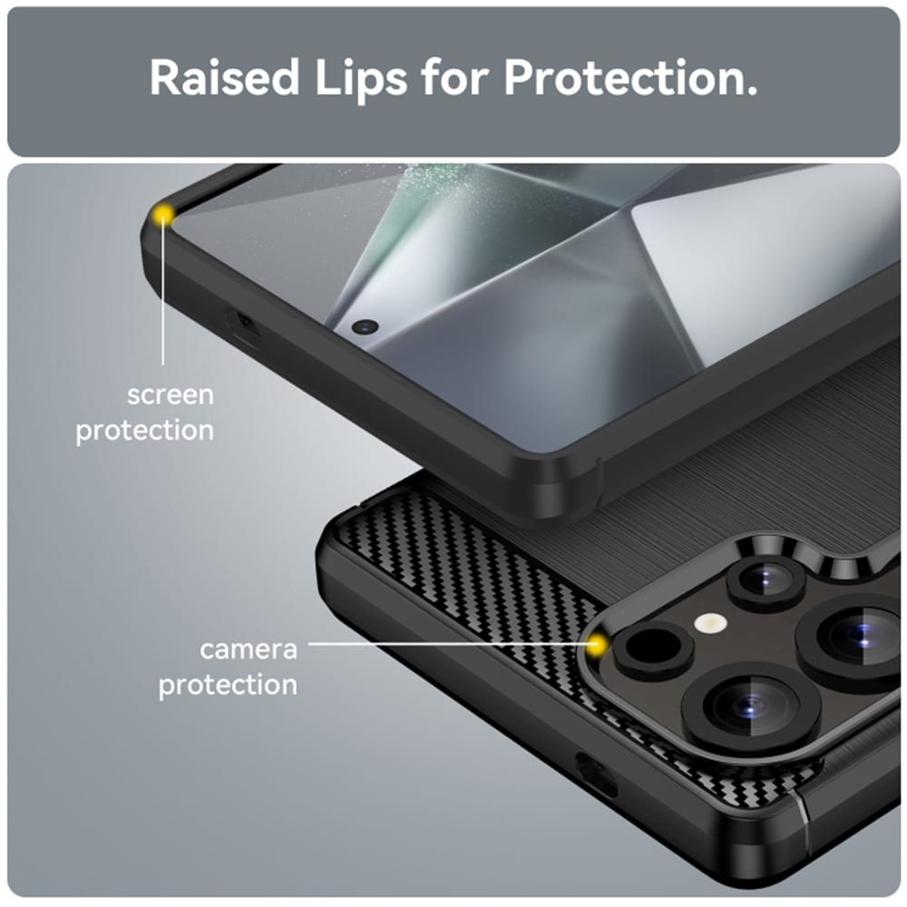 Techsuit Carbon Silicone - θήκη για Samsung Galaxy S25 Ultra - Μπλε - Image 3