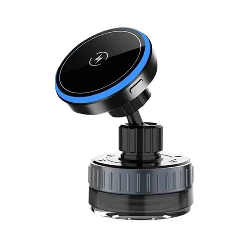 Techsuit - Premium Car Holder με Ασύρματη Φόρτιση (HOLD253) - Μαγνήτες MagSafe N52, Ισχυρή Βεντούζα, Ταμπλό - Μαύρο - Image 3