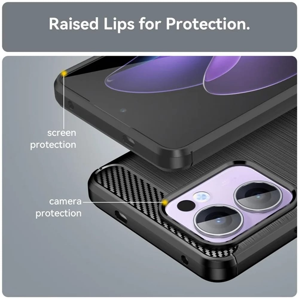 Techsuit Carbon Silicone - θήκη για Oppo Reno13 - Μαύρο - Image 3