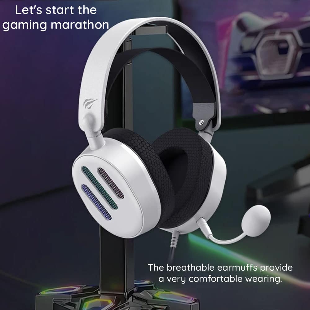 Havit - Gaming Headphones (h2038u) - With Microphone, 50mm Speaker, USB, 2m - Black - Image 4
