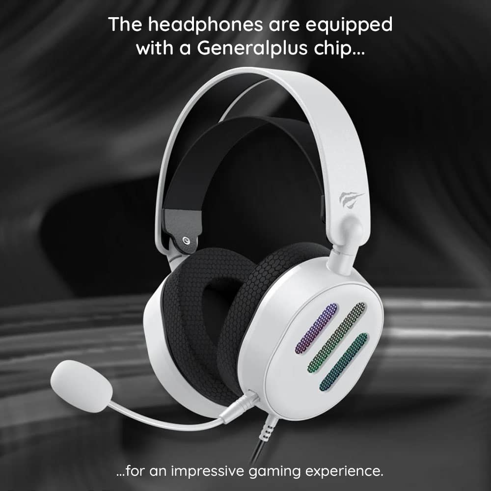 Havit - Gaming Headphones (h2038u) - With Microphone, 50mm Speaker, USB, 2m - Black - Image 2