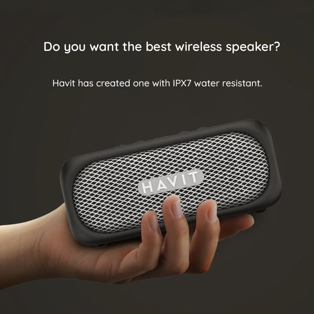 Havit - Wireless Speaker (sk905bt) - Type-C, Bluetooth 5.3, Tws, Tf, Aux, Hands-Free Call, Ipx7, 2000mah - Beige - Image 7