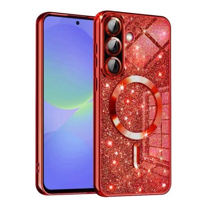 Techsuit Luxury Glitter MagSafe - θήκη για Samsung Galaxy A36 - Κόκκινο