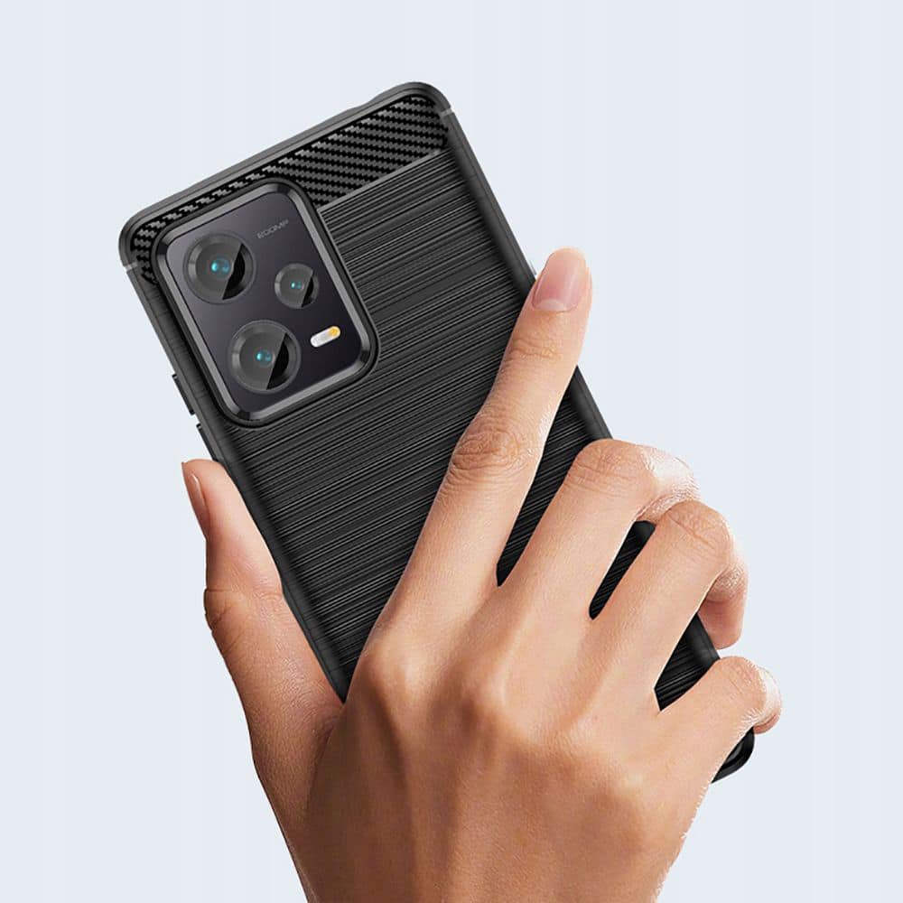 Techsuit Carbon Silicone - θήκη για Xiaomi Redmi Note 12 5G - Μαύρο - Image 3