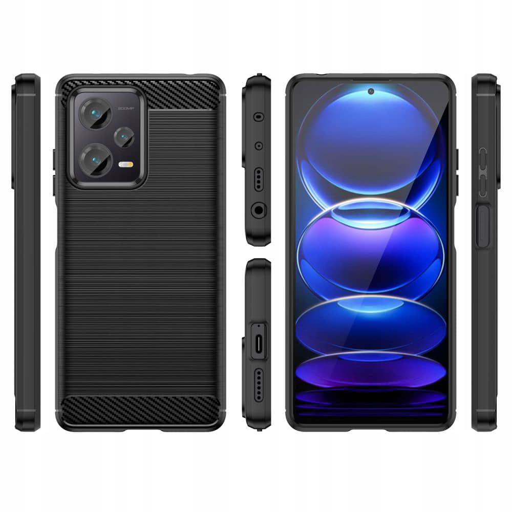 Techsuit Carbon Silicone - θήκη για Xiaomi Redmi Note 12 5G - Μαύρο - Image 2