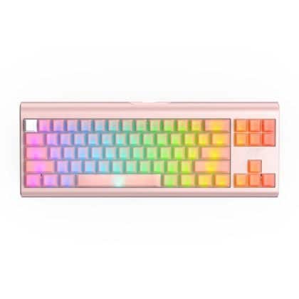 Havit - Gaming Keyboard (kb896l) - USB-C, With Rgb Lights, 71 Keys, 1.2m, 350ma, 5v - Pink