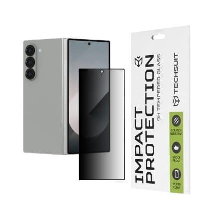 Techsuit - 111D Privacy Full Glue [Outside Screen] - Samsung Galaxy Z Fold6 - Black