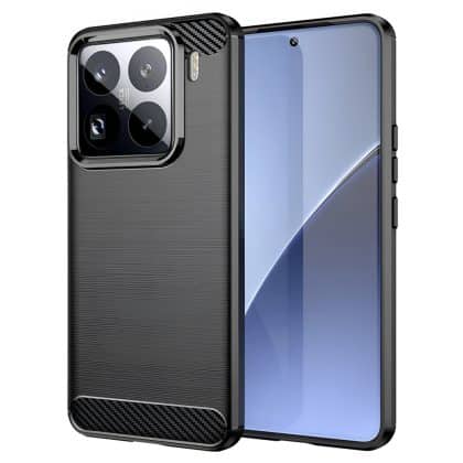 Techsuit Carbon Silicone - θήκη για Xiaomi 15 Pro - Μαύρο