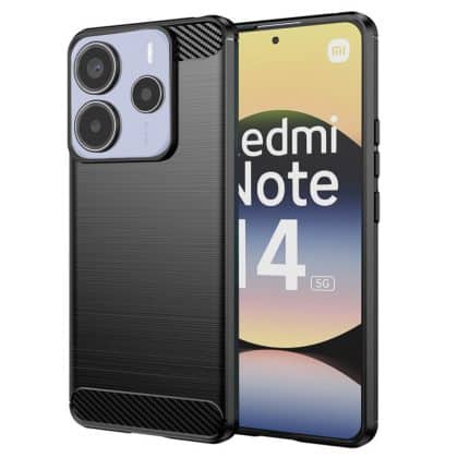 Techsuit Carbon Silicone - θήκη για Xiaomi Redmi Note 14 5G - Μαύρο