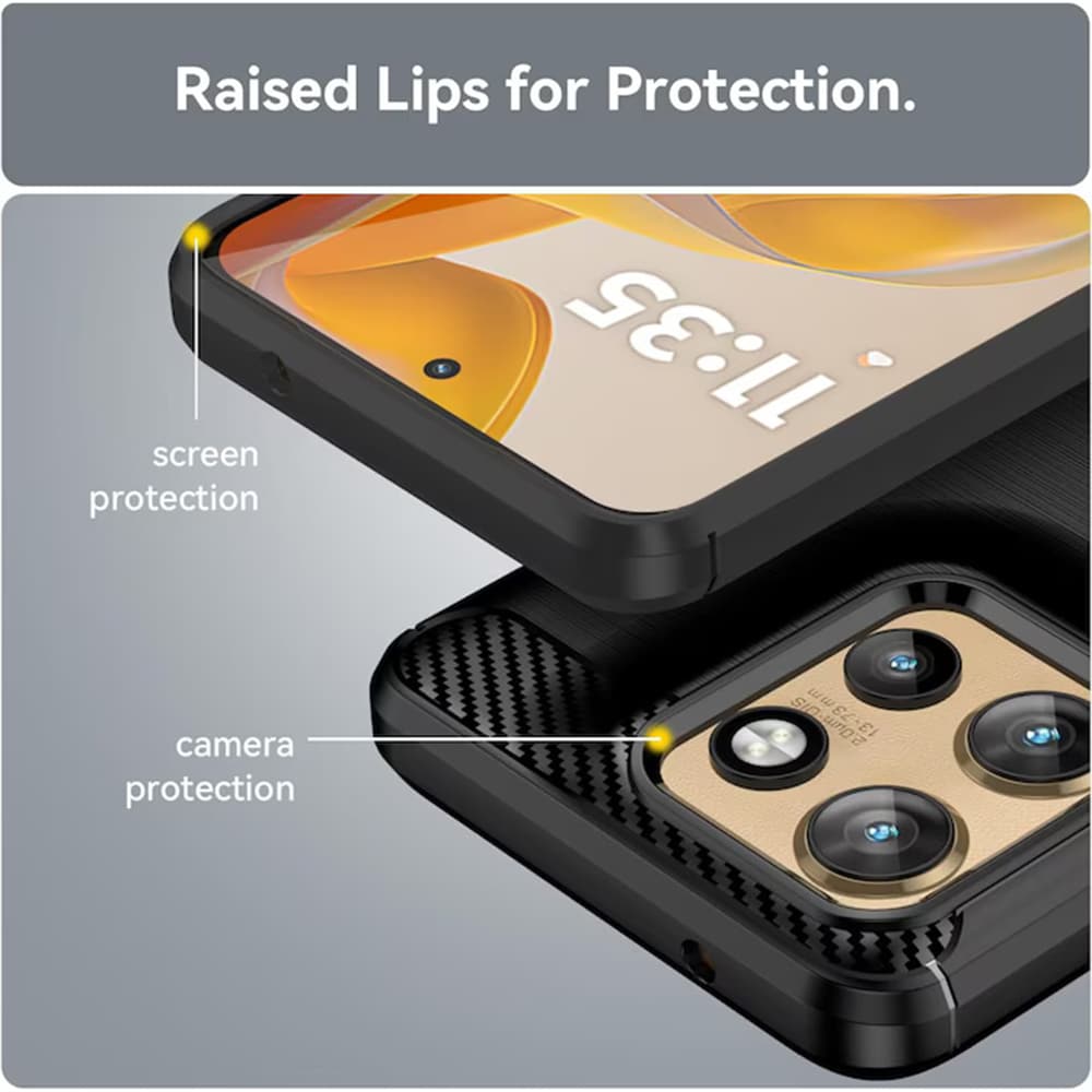 Techsuit Carbon Silicone - θήκη για Motorola Edge 50 Neo / ThinkPhone 25 - Μαύρο - Image 2