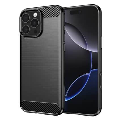 Techsuit Carbon Silicone - θήκη για Apple iPhone 16 Pro Max - Μαύρο