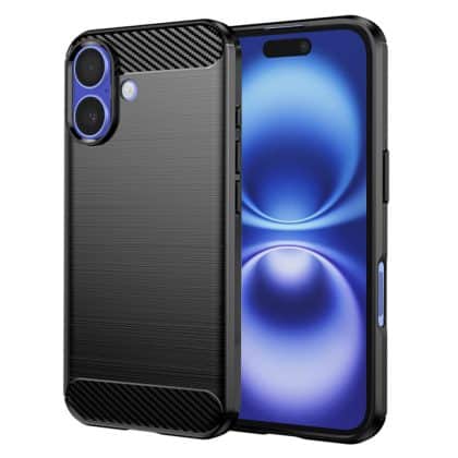 Techsuit Carbon Silicone - θήκη για Apple iPhone 16 - Μαύρο