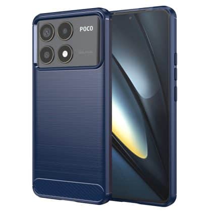 Techsuit Carbon Silicone - θήκη για Xiaomi Poco F6 Pro - Μπλε