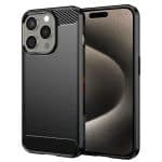 Techsuit Carbon Silicone - θήκη για Apple iPhone 15 Pro Max - Μαύρο