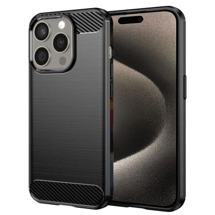 Techsuit Carbon Silicone - θήκη για Apple iPhone 15 Pro Max - Μαύρο