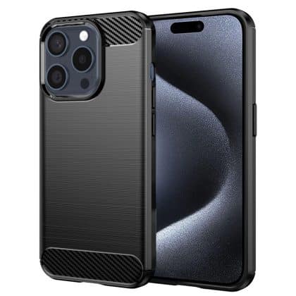 Techsuit Carbon Silicone - θήκη για Apple iPhone 15 Pro - Μαύρο