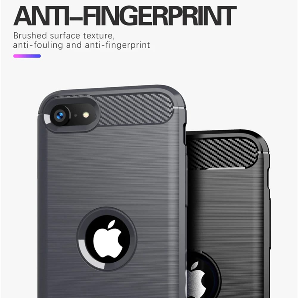 Techsuit Carbon Silicone - θήκη για Apple iPhone SE - Μαύρο - Image 2