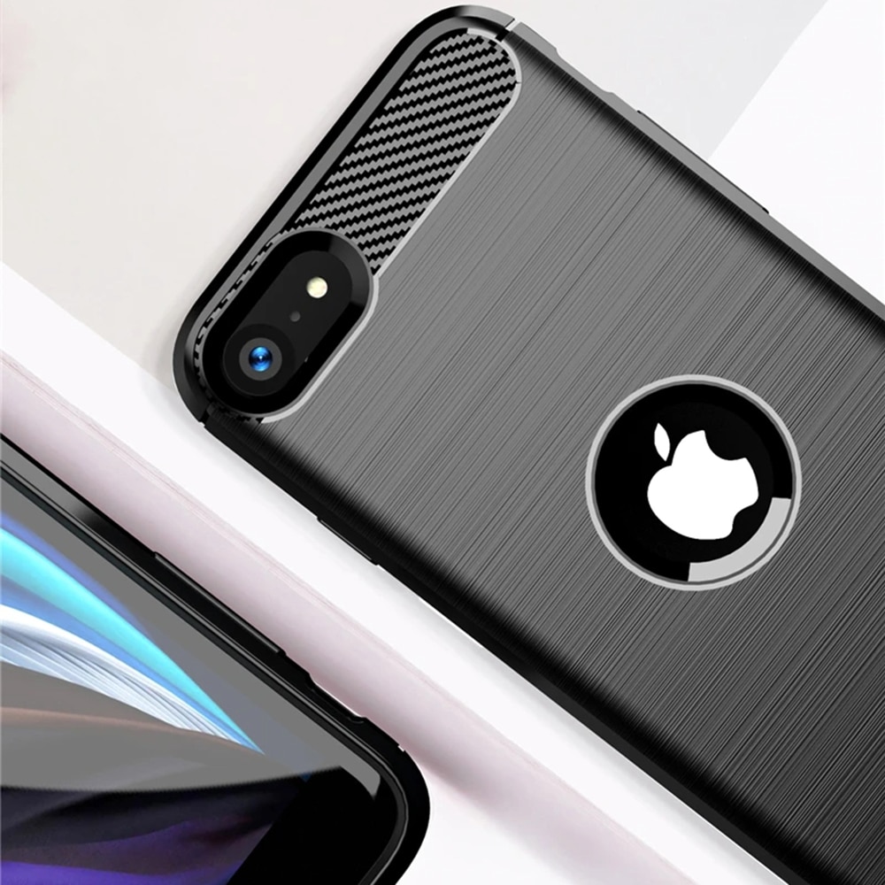 Techsuit Carbon Silicone - θήκη για Apple iPhone SE - Μαύρο - Image 4