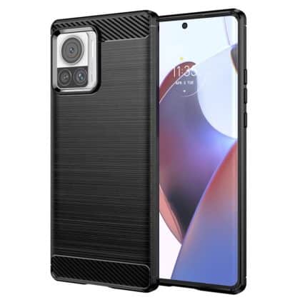 Techsuit Carbon Silicone - θήκη για Motorola Edge 30 Ultra - Μαύρο