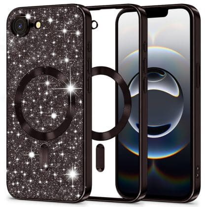 Techsuit Luxury Glitter MagSafe - θήκη για Apple iPhone 16e - Μαύρο