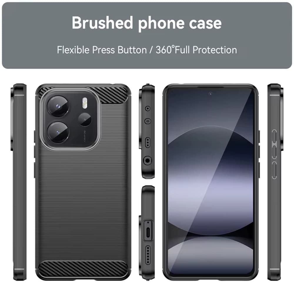 Techsuit Carbon Silicone - θήκη για Xiaomi Redmi Note 14 4G - Μαύρο - Image 5