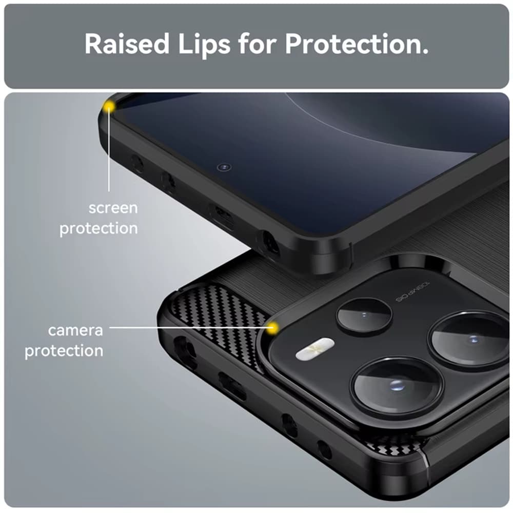 Techsuit Carbon Silicone - θήκη για Xiaomi Redmi Note 14 4G - Μαύρο - Image 6