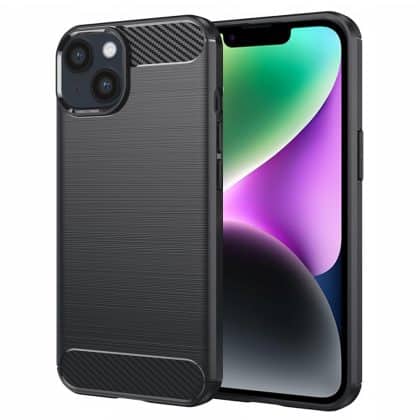Techsuit Carbon Silicone - θήκη για Apple iPhone 14 - Μαύρο