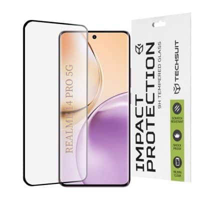 Techsuit - 111D Full Cover / Full Glue Glass / 3D Curved Screen - Realme 14 Pro - Μαύρο