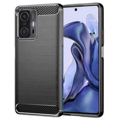 Techsuit Carbon Silicone - θήκη για Xiaomi 11T - Μαύρο