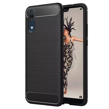 Techsuit Carbon Silicone - θήκη για Huawei P20 - Μαύρο